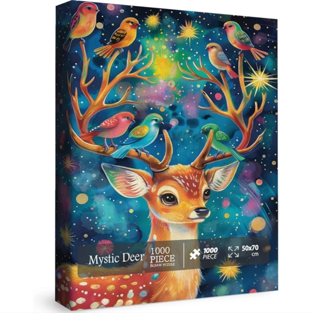 Whimsical Woodland Deer 1000 Piece Jigsaw Puzzle Fantasy Forest Fairycore Fairy